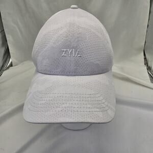 Zyia Active Embroidered Mesh Fitted Hat‎ Womens OS White Camo Polyester Workout